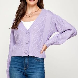 Lavender Crop Sweater